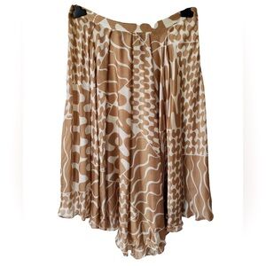 Feraud - Beige abstract long silk skirt (FR size 44)